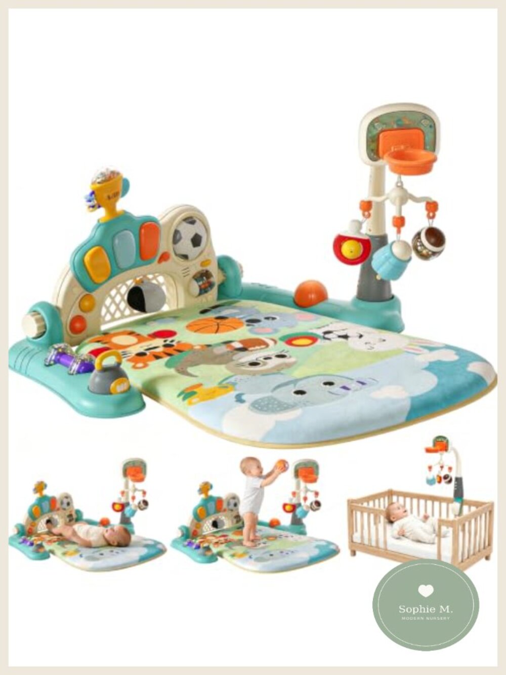 3-in-1 Baby Gym & Play Mat with Musical Piano